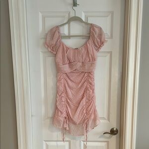 Blush Ruched Mini Dress